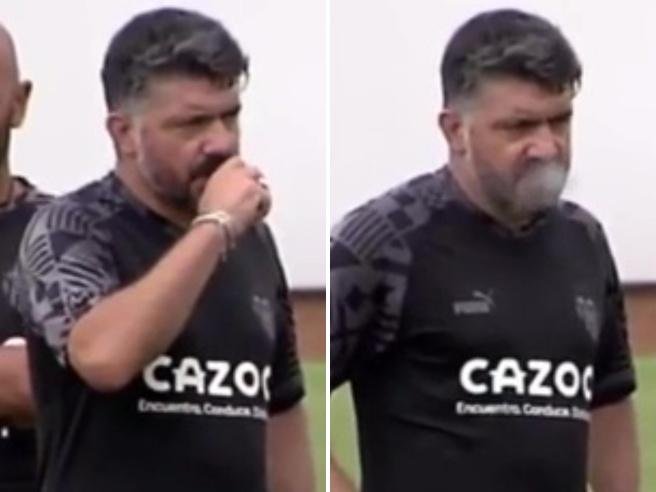 Gattuso fuma durante l’allenamento, bufera social: «Cattivo esempio»