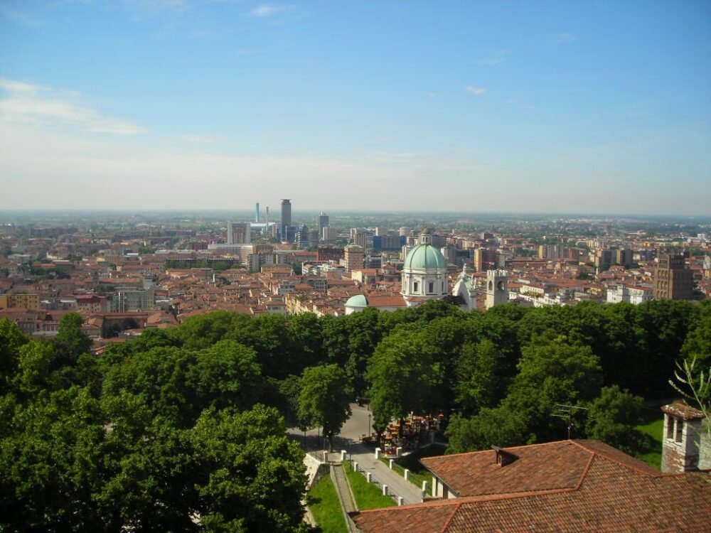 Brescia city skyline from the city castle – rinnovo patente a Brescia